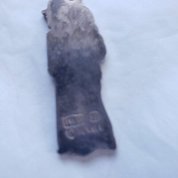 Il Mela Pendant Colorful Enamel Man and Woman on Silver 1.25 inch Backstamp Vtg - Picture 8 of 9